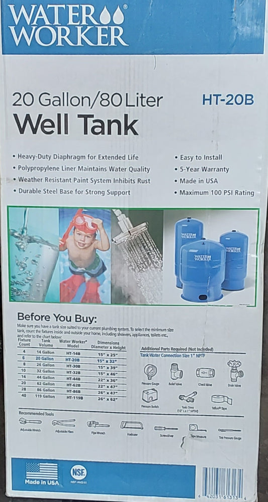 Water Worker - 20 Gal. Pressurized Well Tank #1000027365