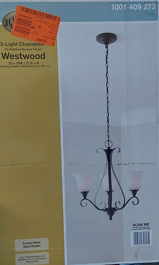 Hampton Bay 3- Light Chandelier #1001409273