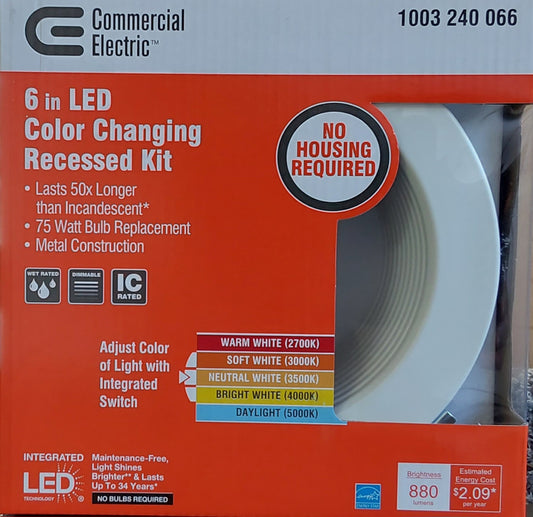 Commercial Electric  6" LED Color Changing Recessed light #1003240066