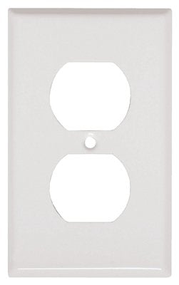 Steel Wall Plate, 1-Gang, 1-Duplex Opening, White