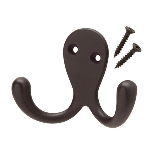 Everbilt Oil-Rubbed Bronze Double Prong Robe Hook