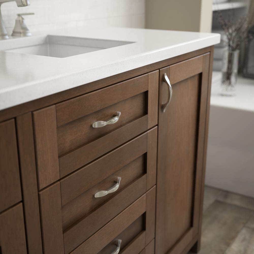 Franklin Brass Curved Cabinet Pull, Nickel, 3 in Drawer Handle, 25 Pack, P35518K-SN-B1