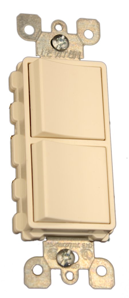 Leviton 5641-T 15 Amp, 120/277 Volt, Decora Single-Pole / 3-Way AC Combination Switch, Commercial Grade, Grounding, Light Almond