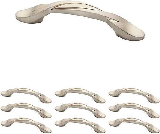 Franklin Brass Curved Cabinet Pull, Nickel, 3 in Drawer Handle, 25 Pack, P35518K-SN-B1
