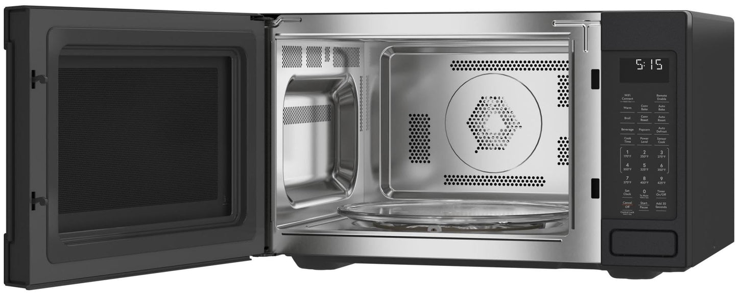 Cafe CEB515P2NSS Matte Collection Countertop Microwave Oven with 1.5 cu. ft. Capacity Convection 1000 Watts 10 Power Levels in Stainless Steel