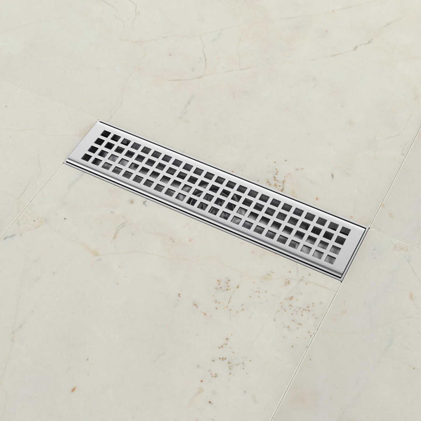 IDEALHOUSE 2024 New Linear Shower Drain, Brushed Nickel Shower Floor Drain, High Flow Shower Drain Kit with Removable Grid Cover, Hair Filter, Food-Grade SUS 304 Stainless Steel