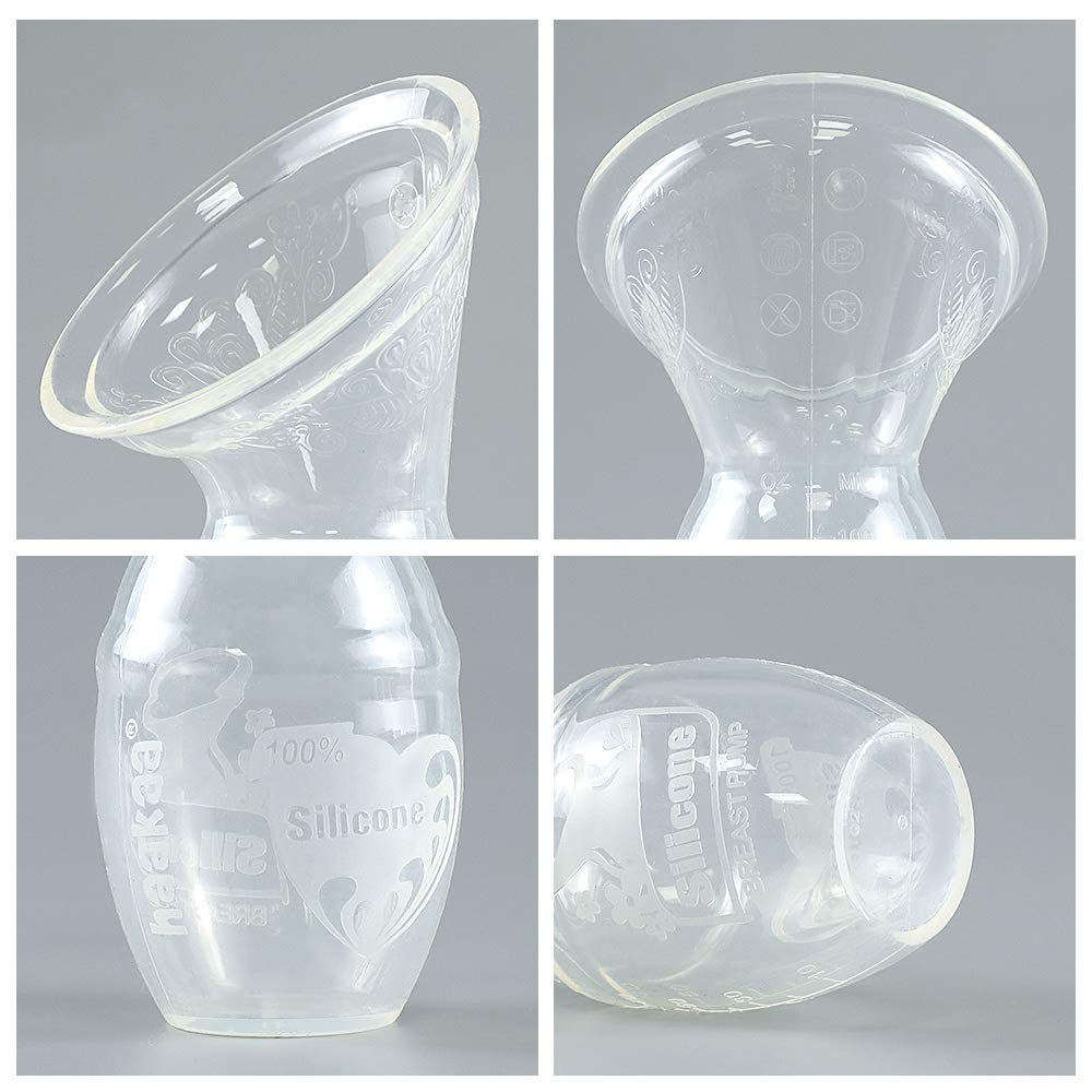 haakaa Manual Breast Pump 4oz/100ml One-Piece Design with Silicone Cap Made by Food Grade Silicone Milk Saver & Milk Catcher for Breastfeeding Moms
