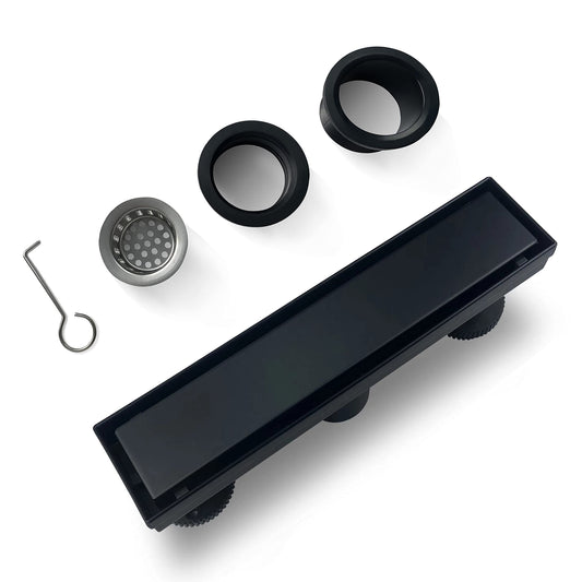 TECFORG Linear Shower Drain,Rectangle Shower Floor Drain, with Removable 2-in-1 Tile Insert Grate Cover and SUS304 Stainless Steel CUPC Certificate
