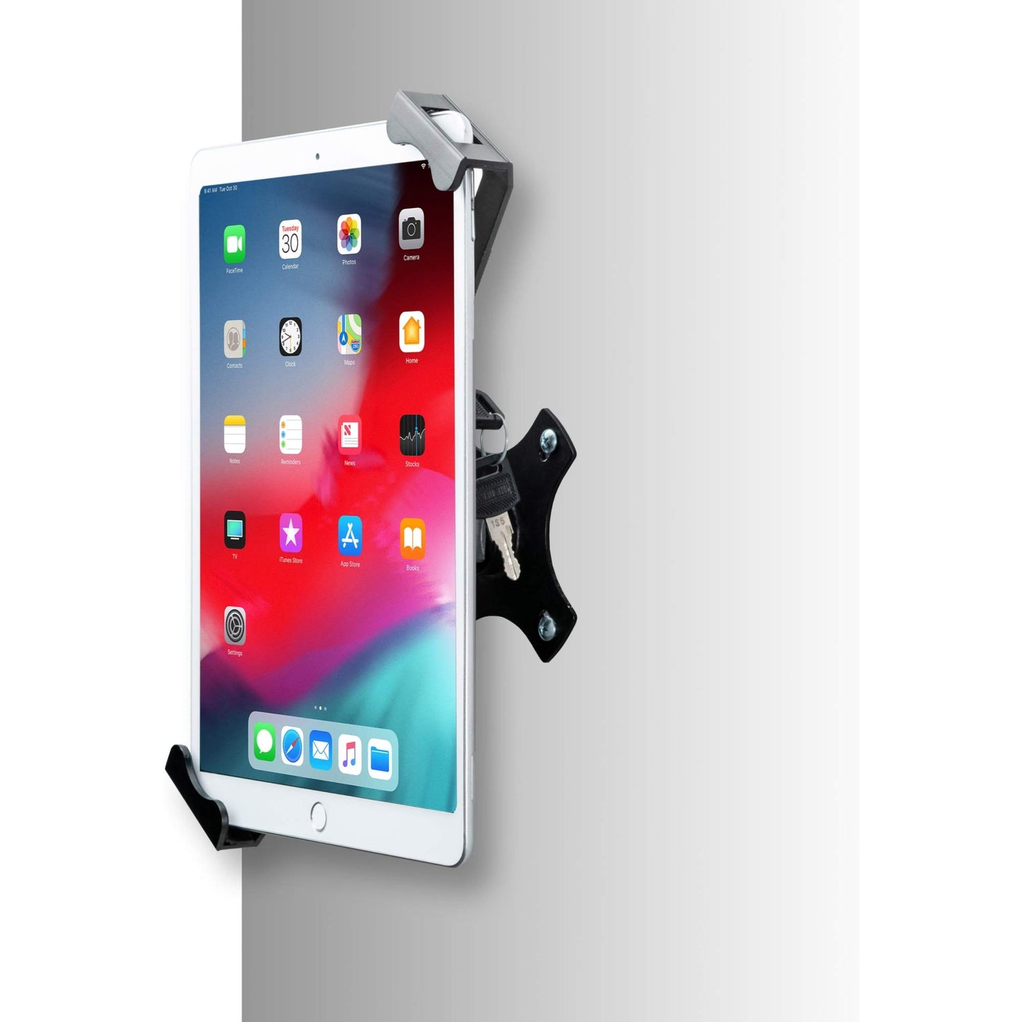Compact Wall Mount – CTA Security Wall Mount with Lock & Key System for iPad 10th Gen 10.9" - iPad 7th/8th/9th Gen 10.2" - Galaxy Tab S3 - Surface Go 3 & Other 7-14” Tablets - Black (PAD-CSWM)