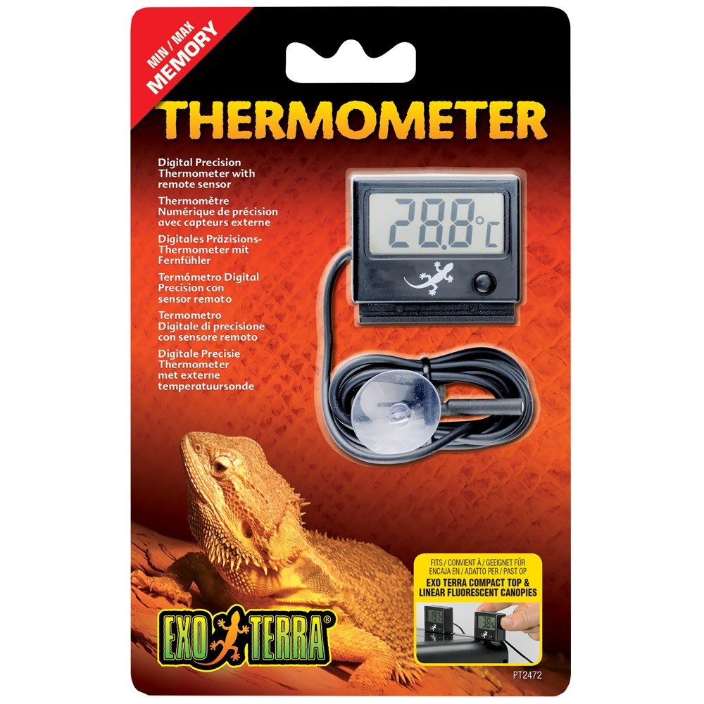 Exo Terra Digital Thermometer with Probe, Celsius and Fahrenheit