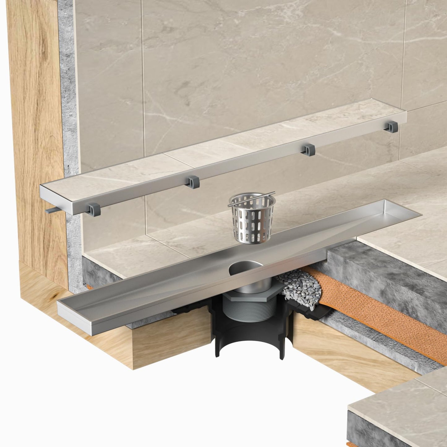 Brushed Bochni Linear Shower Drain Variations