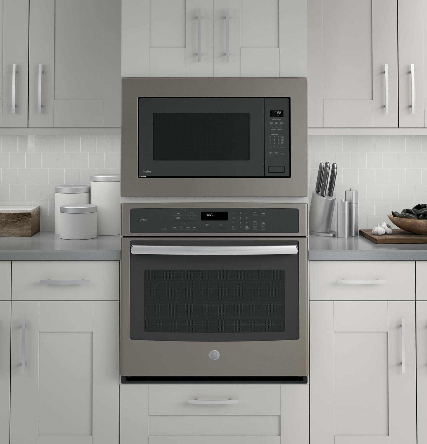 GE PEB7227ANDD 25 Inch Bult-in Microwave Oven, Gray