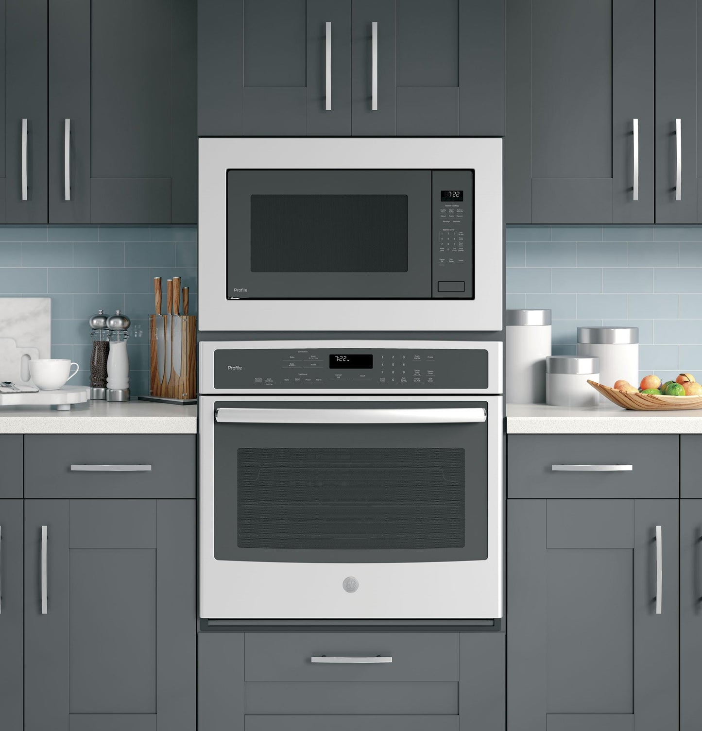 GE PEB7227ANDD 25 Inch Bult-in Microwave Oven, Gray
