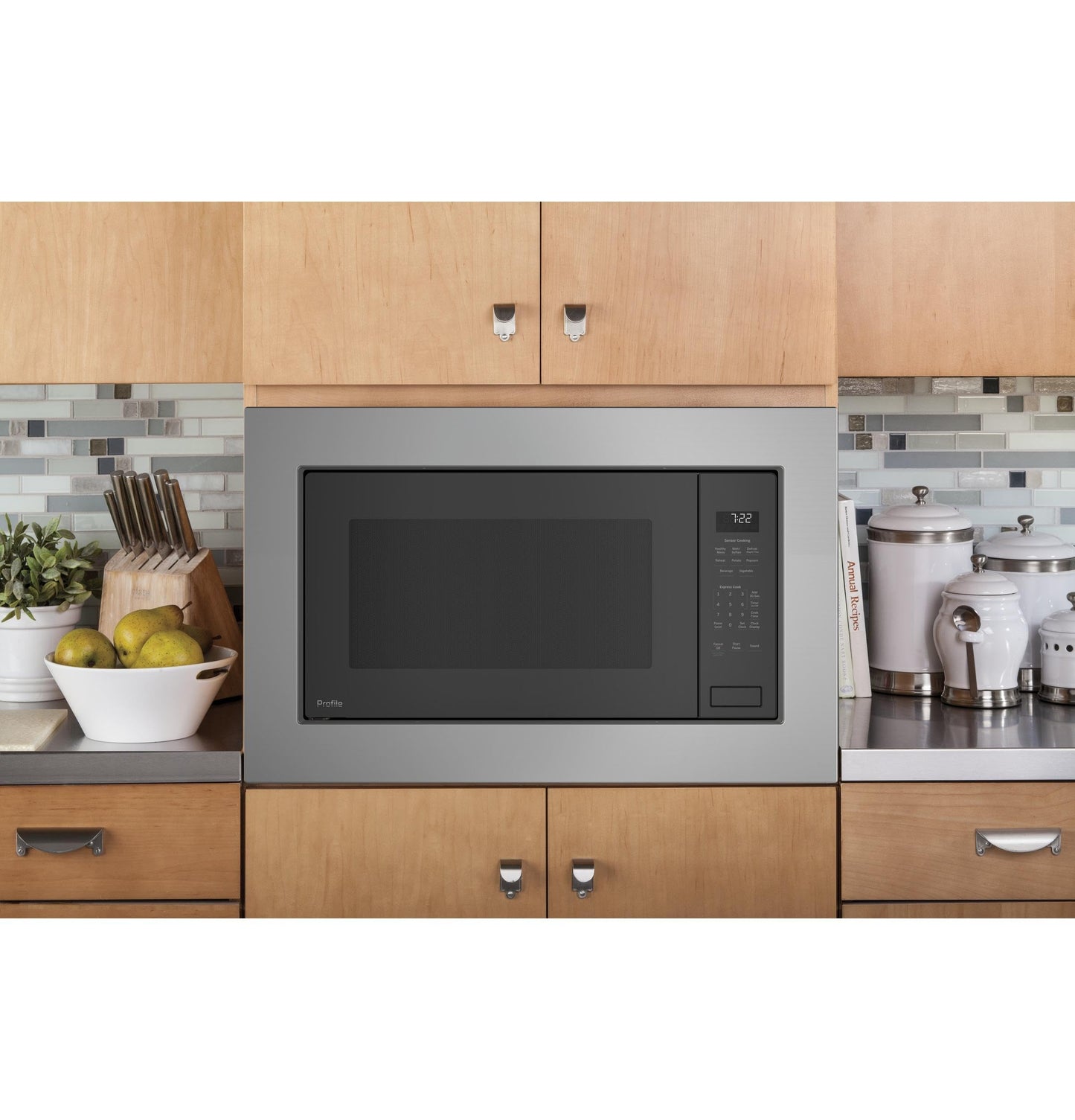 GE PEB7227ANDD 25 Inch Bult-in Microwave Oven, Gray