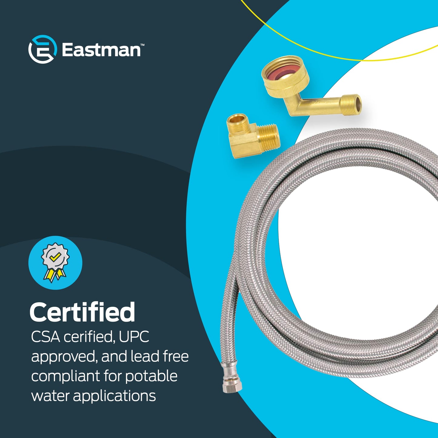 Eastman Stainless Steel Dishwasher Connector - 3/8" x 3/8"