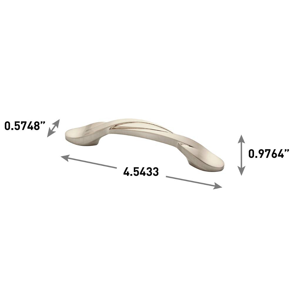 Franklin Brass Curved Cabinet Pull, Nickel, 3 in Drawer Handle, 25 Pack, P35518K-SN-B1