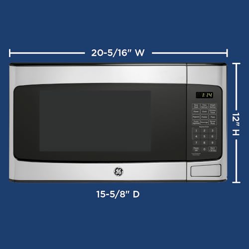 GE JESP113SPSS Countertop Microwave Oven, 1.1 Cubic Ft, Stainless Steel