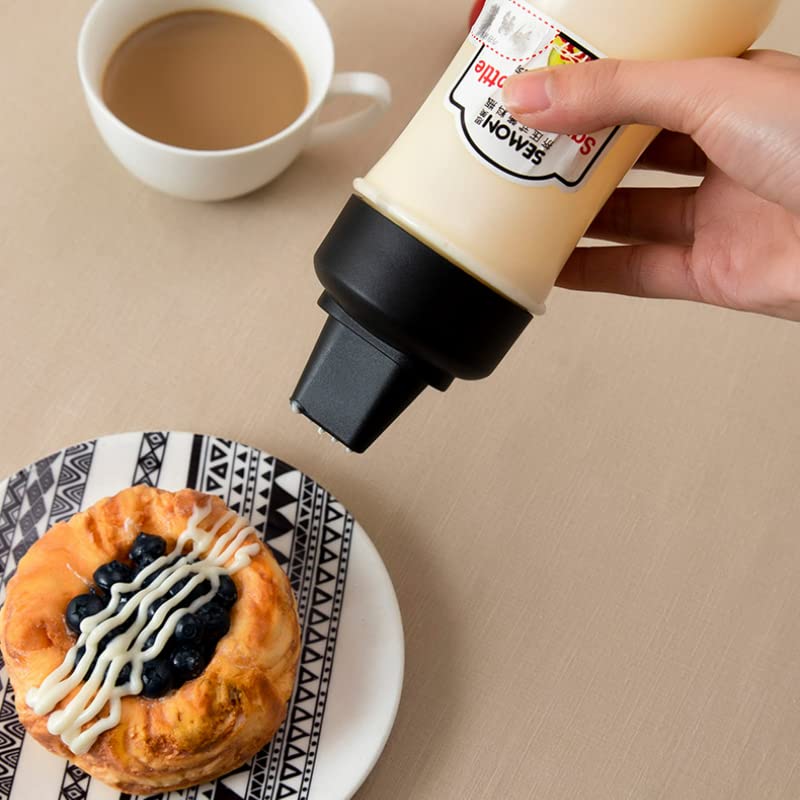 Uneedb Condiment Squeeze Bottles 5 Hole Nozzles 11.8oz/350ml Sauce Squeeze Bottle, Ketchup Bottles Squeeze for Ketchup, Sauces, Syrup, BBQ, Kitchen