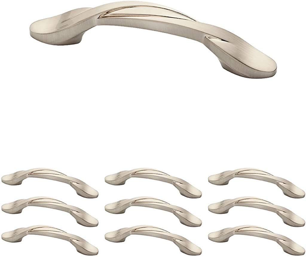 Franklin Brass Curved Cabinet Pull, Nickel, 3 in Drawer Handle, 25 Pack, P35518K-SN-B1