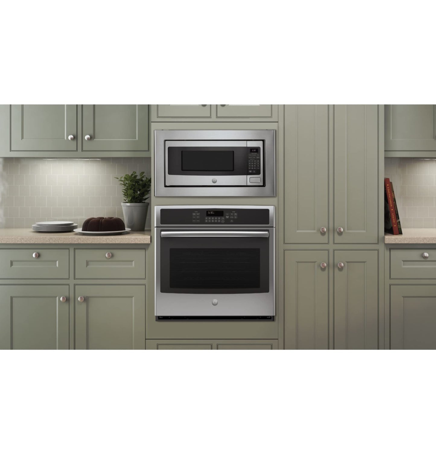 GE PEM31DFWW Profile 1.1 Cu. Ft. White Countertop Microwave