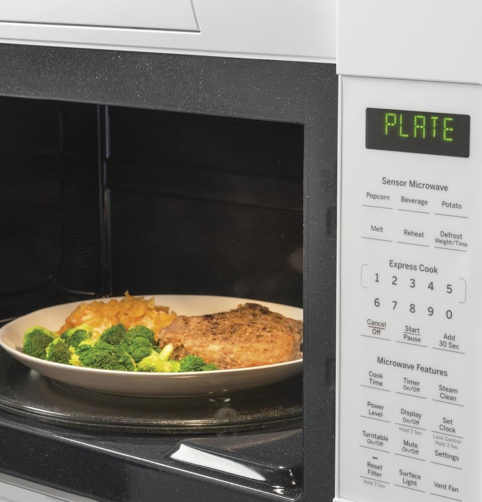 GE JVM7195DKWW 1.9 Cu. Ft. White Over-the-Range Microwave