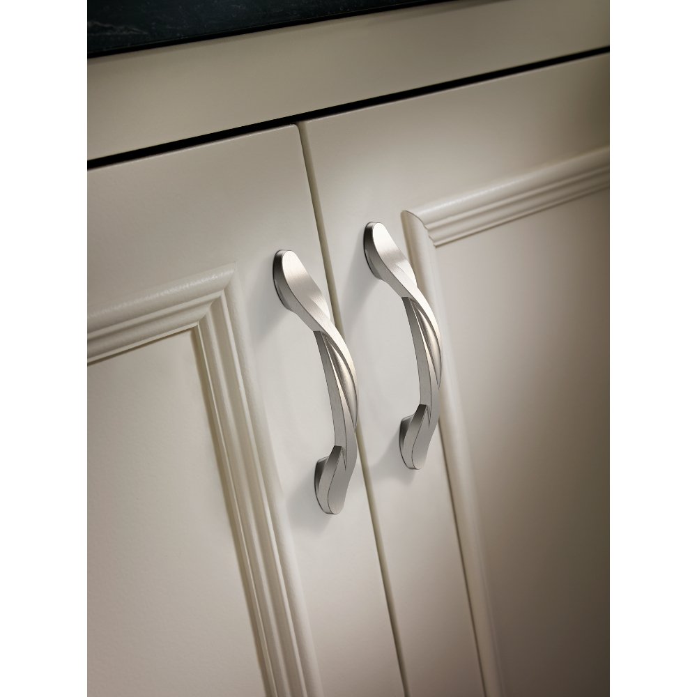 Franklin Brass Curved Cabinet Pull, Nickel, 3 in Drawer Handle, 25 Pack, P35518K-SN-B1
