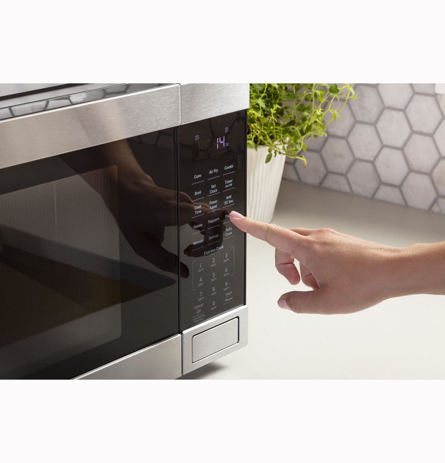 GE JES1109RRSS 1.0 Cu. Ft. Capacity Countertop Convection Microwave Oven with Air Fry, Stainless Steel