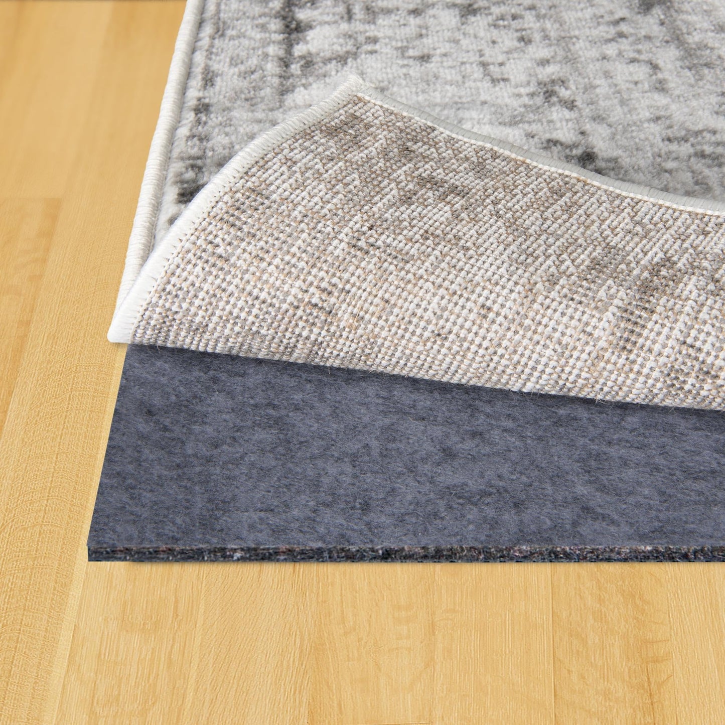 Unique Loom Uni-Luxe Dual Surface Felt and Rubber Non-Slip Rug Pad 1/4" Thick